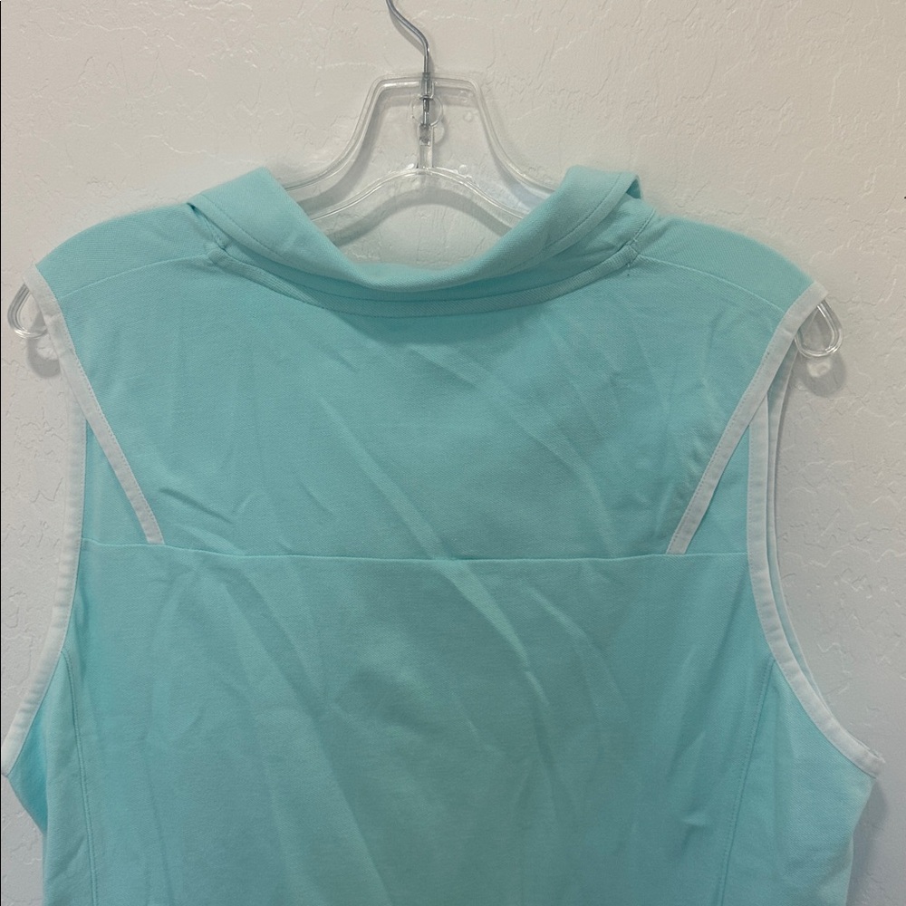 T by Talbots Light Blue‎ Sleeveless Tank Top UPF 50+ SLEEVELESS PIQUÉ POLO XL - Picture 6 of 6